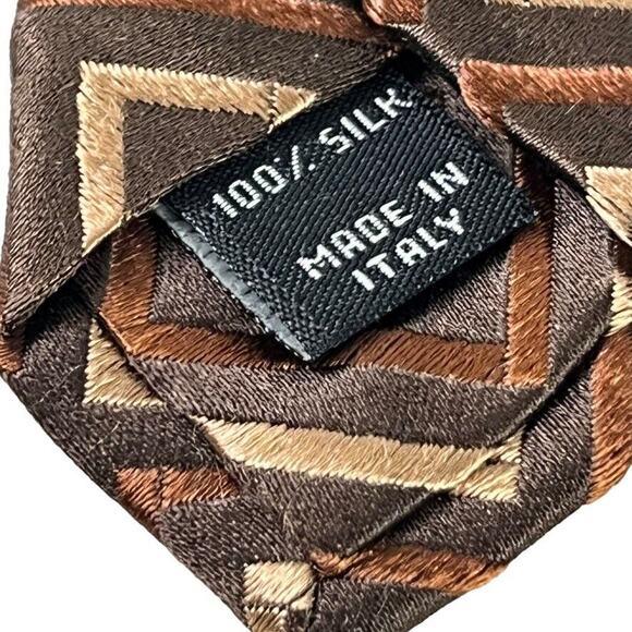 Jos A Bank Signature Collection Mens Italy Made Brown 100% Silk Tie Necktie - Picture 16 of 16